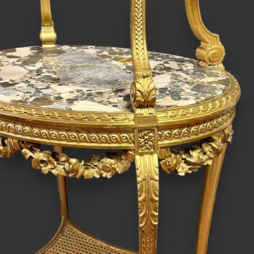 English Regency Period Gilt Wood and Marble Tray Top Etagere image-5