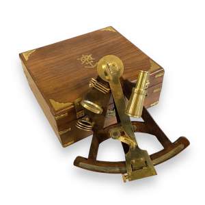 Vintage Cased Brass Sextant