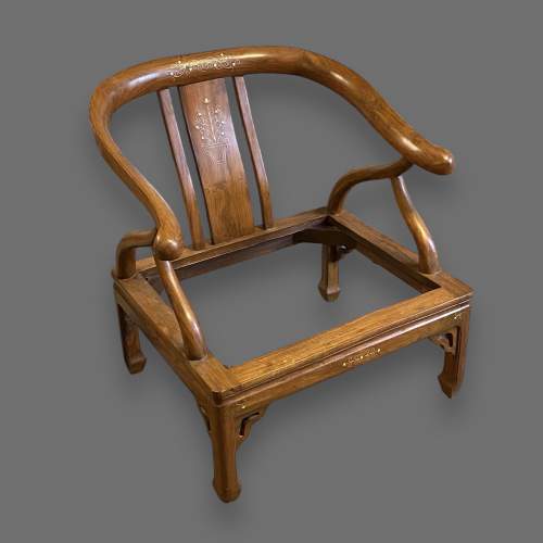 Brass Inlaid Hardwood Chair image-2