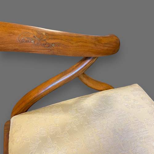 Brass Inlaid Hardwood Chair image-6