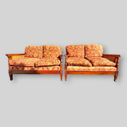 Pair of 20th Century Bergere Two Seater Sofas image-1