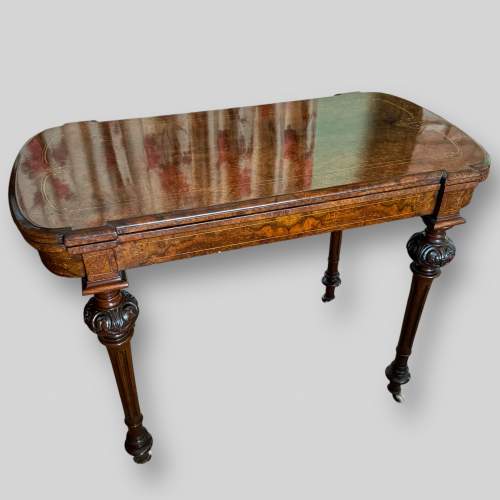 19th Century Victorian Walnut Games Table image-4