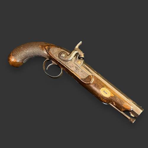 Late 18th Century Walnut Percussion Cap Pistol image-1