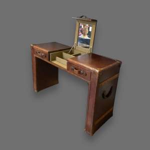 Unusual Leather Bound Dressing Table