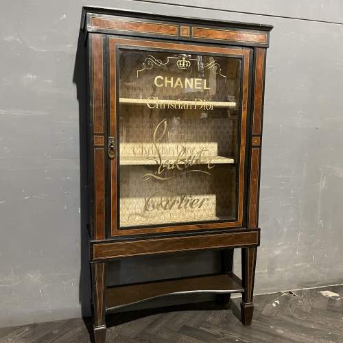 Antique Tall Ebonised One Door Pier Cabinet image-2