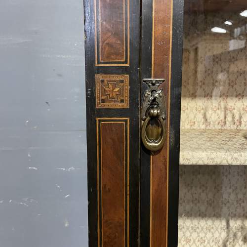 Antique Tall Ebonised One Door Pier Cabinet image-3