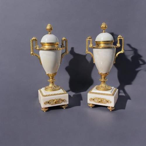 Pair of Late 19th Century French Marble and Ormolu Urns image-2