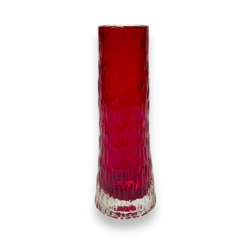 Whitefriars Ruby Red Textured Flared Vase image-3