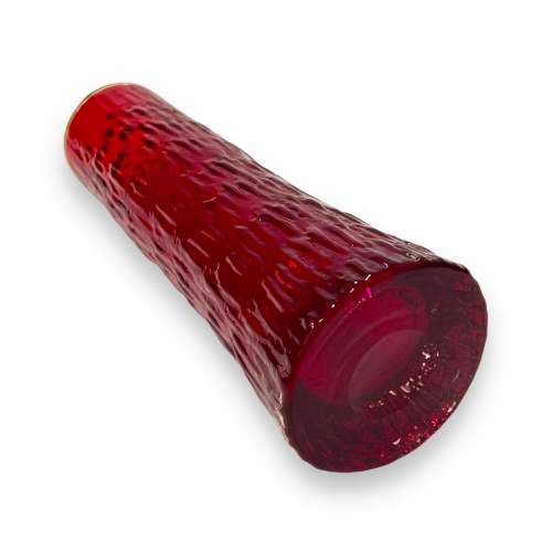 Whitefriars Ruby Red Textured Flared Vase image-5