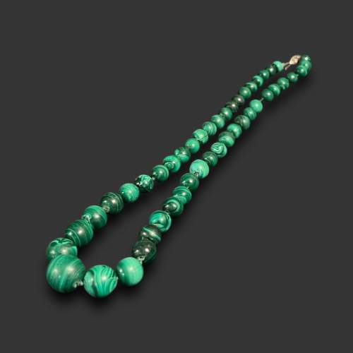 1930s Art Deco Malachite Necklace image-1