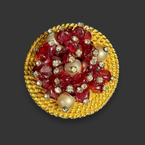 50s Jerry De Nicola Art Glass Brooch image-3