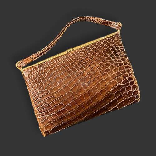 1940s Crocodile Mappin and Webb Handbag image-1