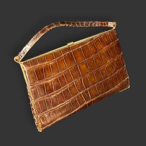 1940s Crocodile Mappin and Webb Handbag image-2