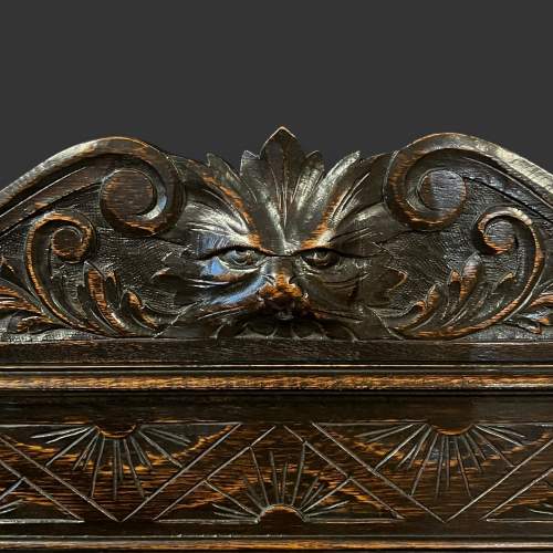 Late 19th Century Carved Oak Greenman Settle image-3