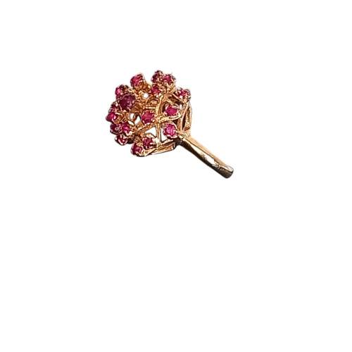 Gold Retro Ruby Bombe Ring. London 1972 image-1