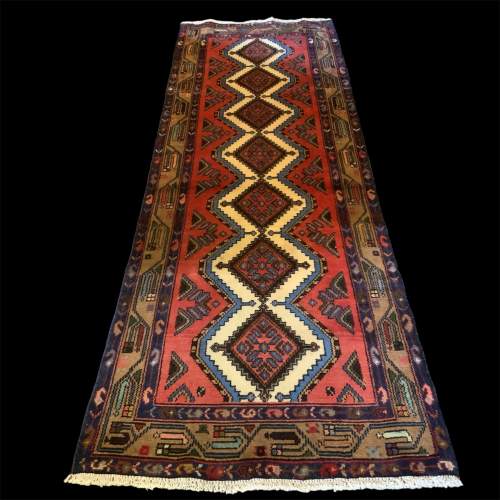 Hand Knotted Persian Runner Senneh A Superb Example Kurdish City image-1