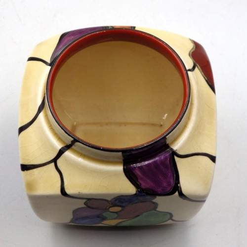 Clarice Cliff 1920s Art Deco Floral Geometric Bizarre Sugar Pot image-3