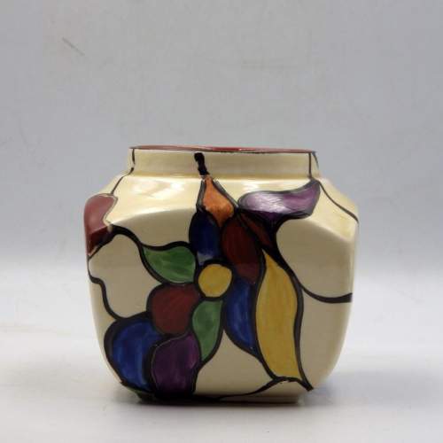 Clarice Cliff 1920s Art Deco Floral Geometric Bizarre Sugar Pot image-2