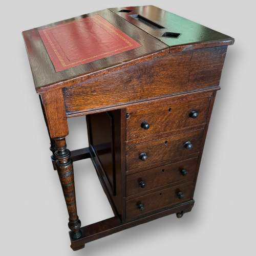 Edwardian Oak and Mahogany Lined Davenport Desk image-3