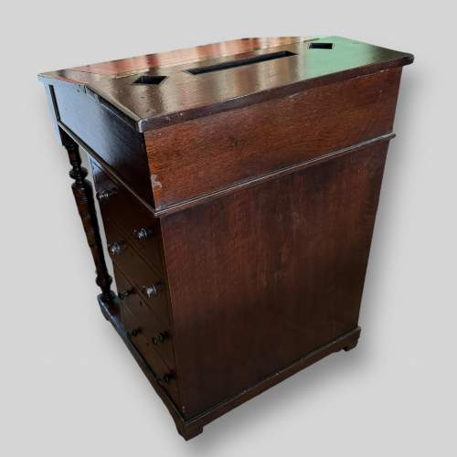 Edwardian Oak and Mahogany Lined Davenport Desk image-5