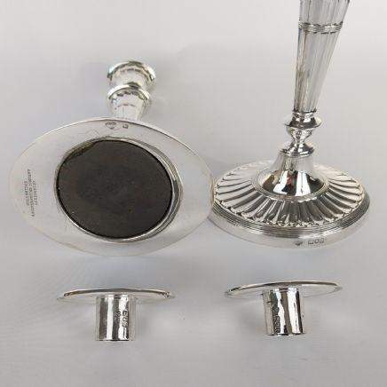 Early 20th Century Pair of Silver Adam Style Candlesticks image-2