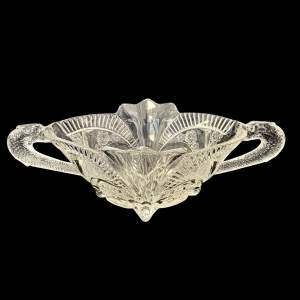 Art Deco Clear Glass Dolphin Bowl by Brockwitz