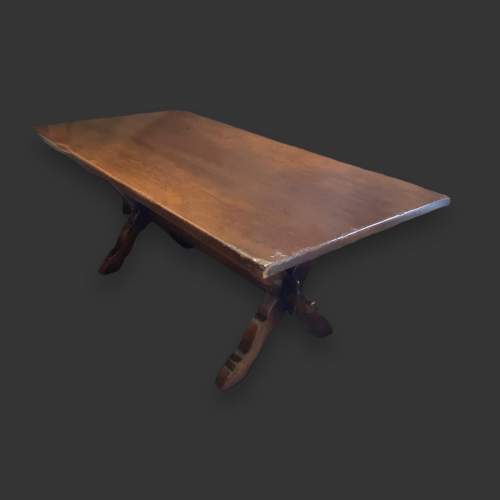 Oak Refectory Dining Table with Six Oak Dining Chairs image-2