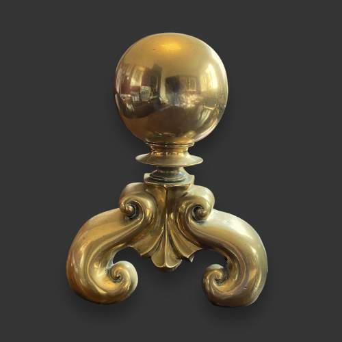 Large Victorian Brass Andirons image-3