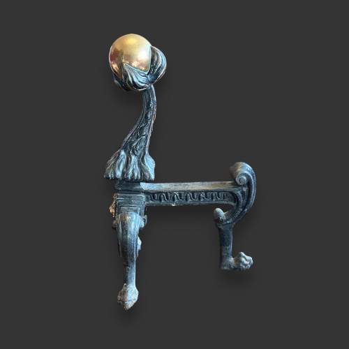 Large Victorian Cast Iron Andirons image-3