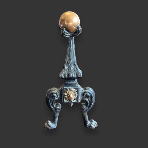 Large Victorian Cast Iron Andirons image-4