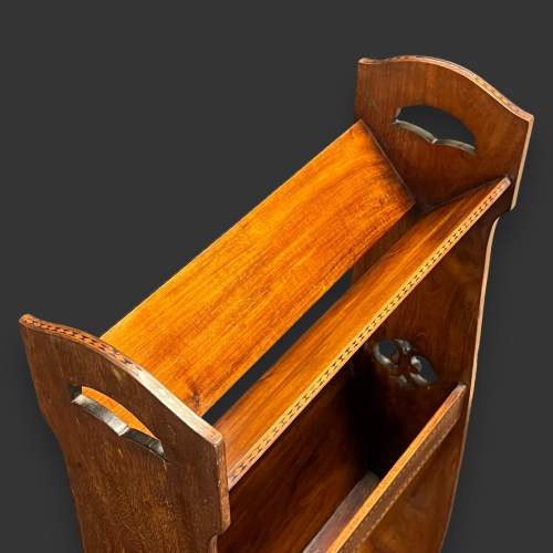 Edwardian Inlaid Mahogany Book Trough image-3