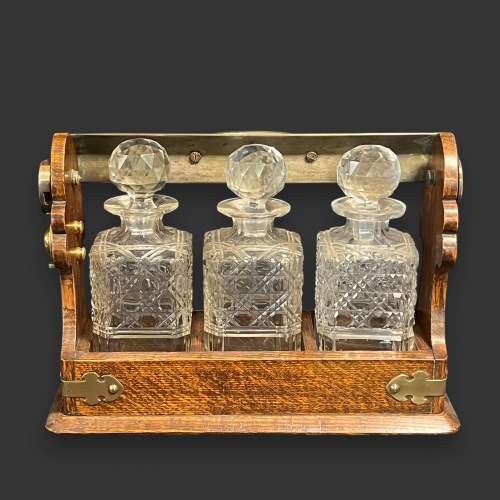 Victorian Oak Three Decanter Tantalus image-2