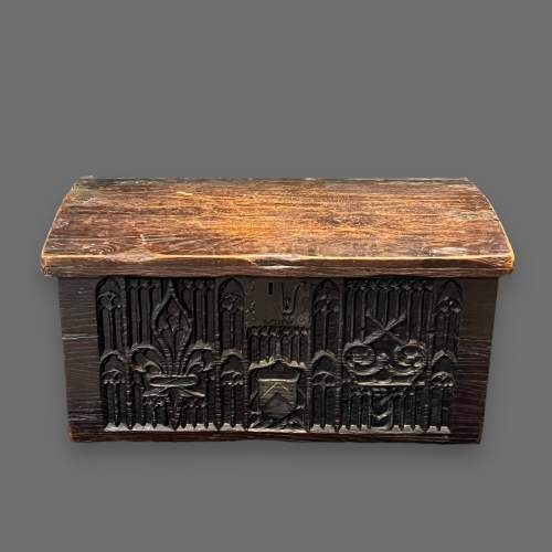 16th Century Oak Medieval Domed Top Coffer image-2