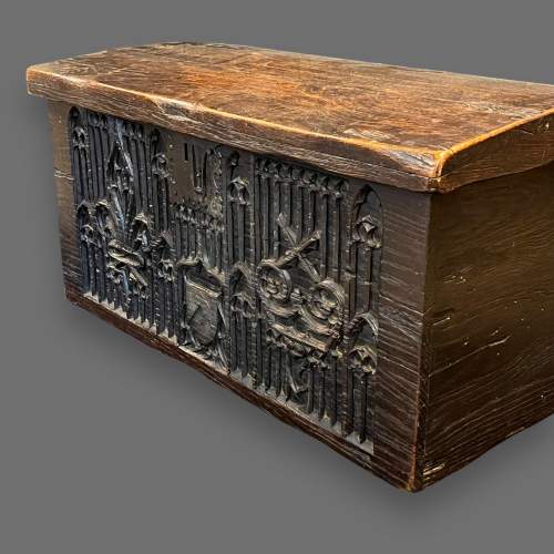 16th Century Oak Medieval Domed Top Coffer image-3