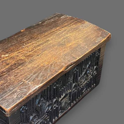 16th Century Oak Medieval Domed Top Coffer image-4