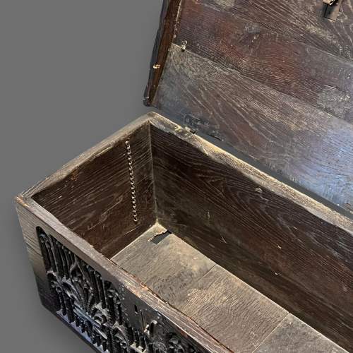 16th Century Oak Medieval Domed Top Coffer image-6