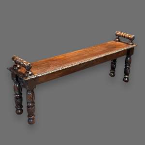 19th Century Oak Carved Window Seat