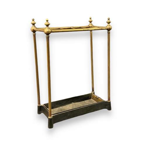 Edwardian Cast Iron and Brass Stick Stand image-1