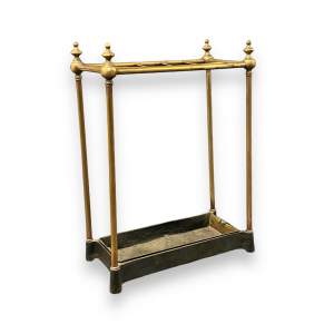 Edwardian Cast Iron and Brass Stick Stand