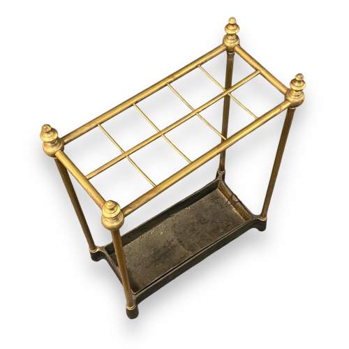 Edwardian Cast Iron and Brass Stick Stand image-2