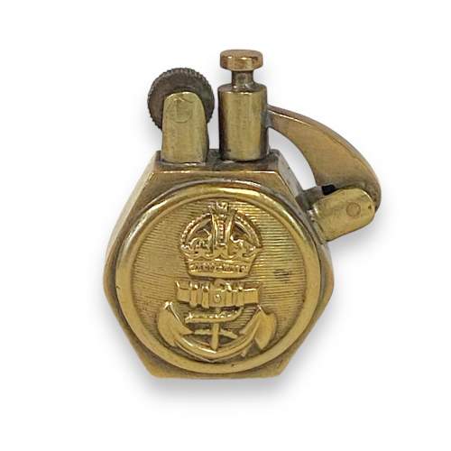 Brass Royal Navy WW2 Button Style Lighter image-1