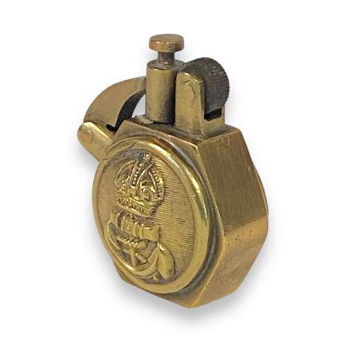 Brass Royal Navy WW2 Button Style Lighter image-3