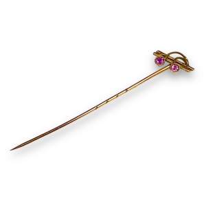 Vintage 9ct Gold Amethyst Stick Pin