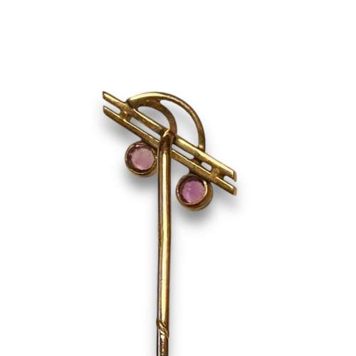 Vintage 9ct Gold Amethyst Stick Pin image-3