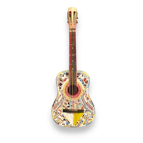 Vintage Mosaic Decorated Guitar image-1