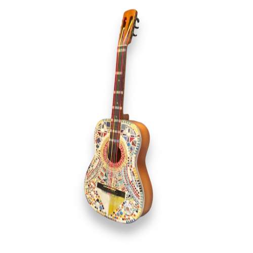 Vintage Mosaic Decorated Guitar image-3