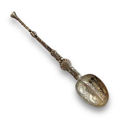 1901 Edward VII Royal Coronation Silver Anointing Spoon image-1