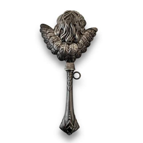 Silver Baby Rattle of Putto image-4