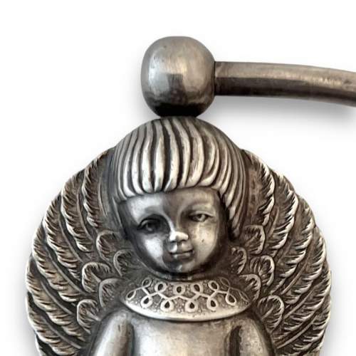 Silver Baby Rattle of Angel image-4