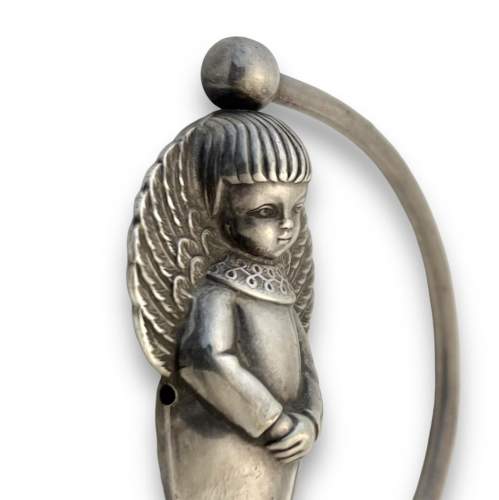 Silver Baby Rattle of Angel image-6